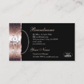 バラ金ゴールド華美ブラック縁どGlamのロゴと写真 名刺 (裏面)