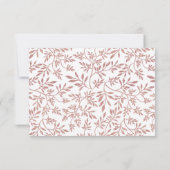 バラ金ゴールド葉グリッターウェディングRSVP 出欠カード (裏面)