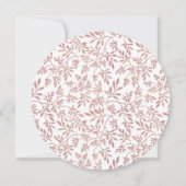 バラ金ゴールド葉グリッターパターモダンン結婚ズ 招待状 (裏面)