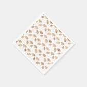 バラ金ゴールド葉吟子白地 スタンダードカクテルナプキン (角)