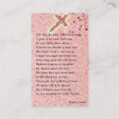 バラ金ゴールド葬儀記念祈りの言葉フォトカード 名刺 (裏面)