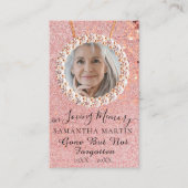 バラ金ゴールド葬儀記念祈りの言葉フォトカード 名刺 (正面)