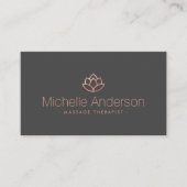 バラ金ゴールド蓮の花ミニマルエレガントリストグレースパ 名刺 (正面)