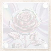 バラ金ゴールド虹色バラガラスコースター ガラスコースター (裏面)