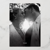 バラ金ゴールド蝶のダークブルー結婚ズ 箔招待状 (裏面)