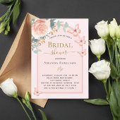 バラ金ゴールド蝶フローラアーチブライダルシャワー 招待状