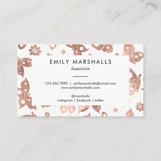 バラ金ゴールド蝶 名刺 (裏面)