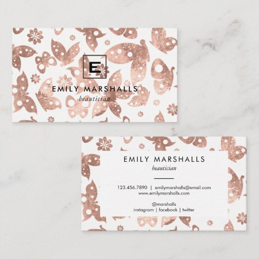 バラ金ゴールド蝶 名刺 (正面/裏面)