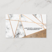 バラ金ゴールド行 |ブラウン擦り切れたレザーと大理石 名刺 (裏面)