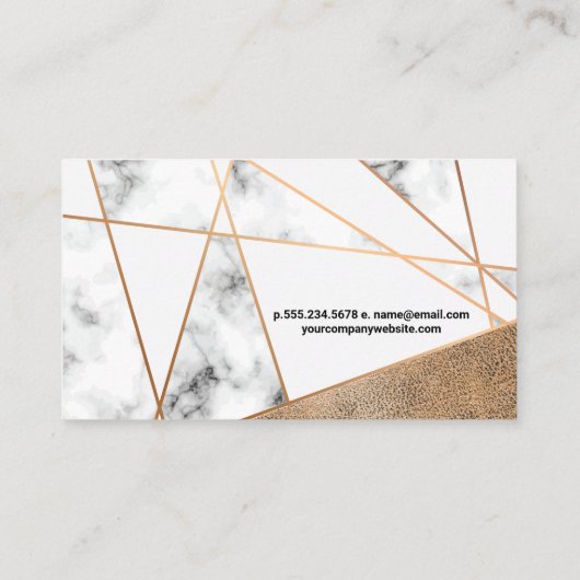 バラ金ゴールド行 |ブラウン擦り切れたレザーと大理石 名刺 (裏面)