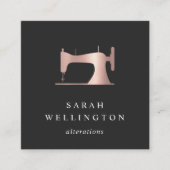 バラ金ゴールド裁縫機 |シーストレスまたはテーラー スクエア名刺 (正面)