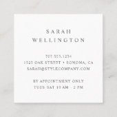 バラ金ゴールド裁縫機 |シーストレスまたはテーラー スクエア名刺 (裏面)