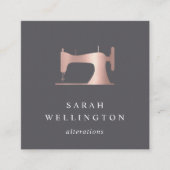 バラ金ゴールド裁縫機 |シーストレスまたはテーラー スクエア名刺 (正面)