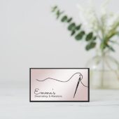 バラ金ゴールド裁縫針および糸のシームレス 名刺 (スタンド正面)