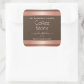 バラ金ゴールド製品パッケージラベル茶色 スクエアシール (バッグ)