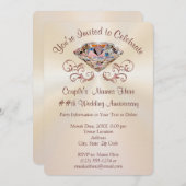 バラ金ゴールド記念日招待状パーソナライズされた、 招待状 (正面/裏面)