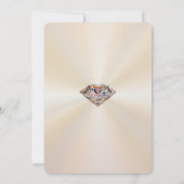 バラ金ゴールド記念日招待状パーソナライズされた、 招待状 (裏面)