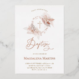 バラ金ゴールド詳細バプティスボホ花 箔招待状