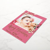 バラ金ゴールド詳細メリークリスマス生まれたばかりの 箔シーズンカード (回転した状態)