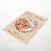 バラ金ゴールド詳細メリークリスマス 箔シーズンカード (回転した状態)