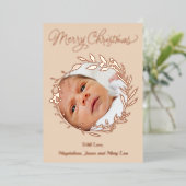 バラ金ゴールド詳細メリークリスマス 箔シーズンカード (立ち正面)