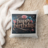 バラ金ゴールド誕生日の豪華エレガントな贅沢 クッション (ブランケット)