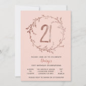 バラ金ゴールド誕生日ガールズ21歳の誕生日の招待状 招待状 (正面)