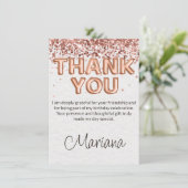 バラ金ゴールド誕生日パーティーサンキューカード 招待状 (スタンド正面)