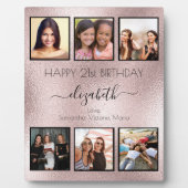 バラ金ゴールド誕生日フォトコラージュの友最高の達 フォトプラーク (正面)