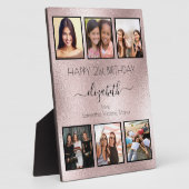 バラ金ゴールド誕生日フォトコラージュの友最高の達 フォトプラーク (側面)