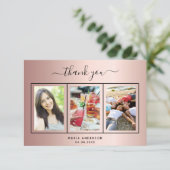 バラ金ゴールド誕生日感謝していあなたカスタムの写真 サンキューカード (スタンド正面)