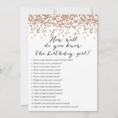 バラ金ゴールド誕生日 – 誰が知っている誕生日ガールゲーム 招待状 (正面)