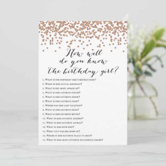 バラ金ゴールド誕生日 – 誰が知っている誕生日ガールゲーム 招待状 (スタンド正面)