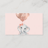 バラ金ゴールド象の女の子の赤ちゃんシャワー本のリクエスト エンクロージャーカード (裏面)