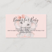 バラ金ゴールド象の女の子の赤ちゃんシャワー本のリクエスト エンクロージャーカード (正面)