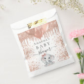 バラ金ゴールド象ガールバルーン赤ちゃんシャワー フェイバーバッグ (封をした状態)