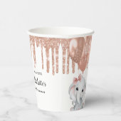 バラ金ゴールド象ガールバルーン赤ちゃんシャワー 紙コップ (右)