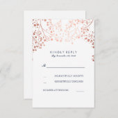 バラ金ゴールド赤ちゃんのブレスウェディングRSVPカード 出欠カード (正面/裏面)