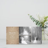 バラ金ゴールド赤ちゃんの息結婚の写真ありがとう サンキューカード (スタンド正面)