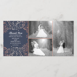 バラ金ゴールド赤ちゃんの息結婚の写真ありがとう サンキューカード