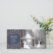 バラ金ゴールド赤ちゃんの息結婚の写真ありがとう サンキューカード (スタンド正面)