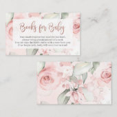 バラ金ゴールド赤ちゃん女の子のための本を持って来る エンクロージャーカード (正面/裏面)