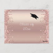 バラ金ゴールド赤面あなたの卒業パーティー招待状 ポストカード (裏面)