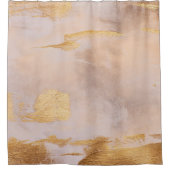 バラ金ゴールド赤面と金ゴールドテクスチャ シャワーカーテン (正面)