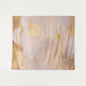 バラ金ゴールド赤面と金ゴールドテクスチャ タペストリー (正面(横))