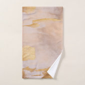 バラ金ゴールド赤面と金ゴールドテクスチャ バスタオルセット (ハンドタオル)