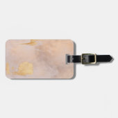 バラ金ゴールド赤面と金ゴールドテクスチャ ラゲッジタグ (正面横)