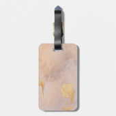 バラ金ゴールド赤面と金ゴールドテクスチャ ラゲッジタグ (裏面縦)