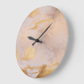 バラ金ゴールド赤面と金ゴールドテクスチャ ラージ壁時計 (傾斜)