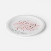 バラ金ゴールド赤面は常に永久にスクリプト結婚の ペーパープレート (アングル)